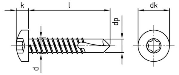 SCHÄFER + PETERS Savigręžis DIN 7504 M 3,5x13 TX10 A2 (1000)