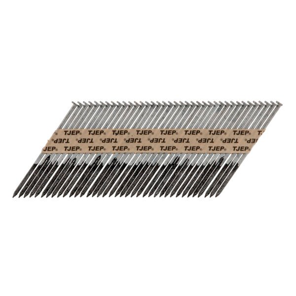834890_TJEP_GR_31x90_HDG_nails.jpg TJEP 34° juostinės vinys 3,1 × 90 mm rifliuotos, karštai cinkuotos – 3000 vnt.