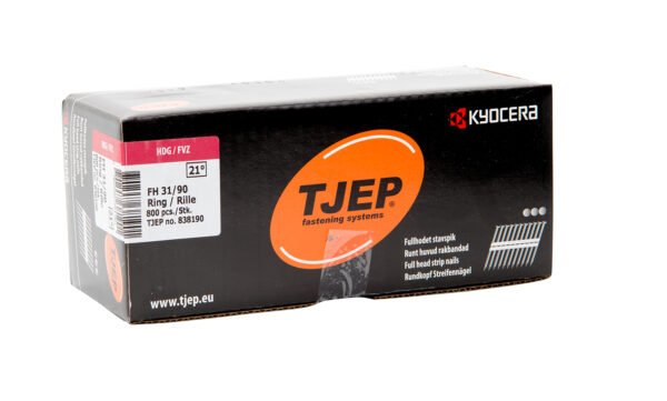 TJEP 21° juostinės vinys 3,1 × 90 mm rifliuotos, karštai cinkuotos – 800 vnt.