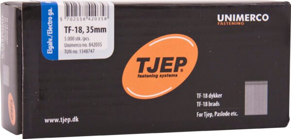 TJEP apdailinės vinutės 18G 1,2 × 35 mm, cinkuotos – 5000 vnt.