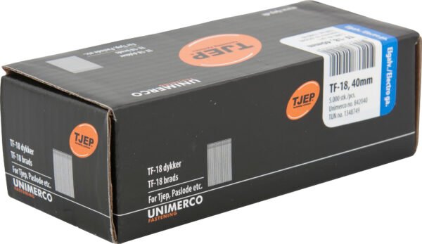 TJEP apdailinės vinutės 18G 1,2 × 40 mm, cinkuotos – 5000 vnt.