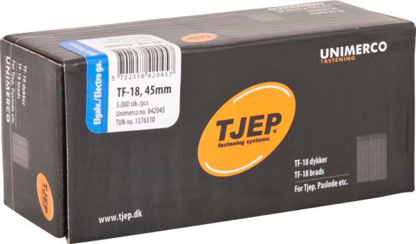 TJEP apdailinės vinutės 18G 1,2 × 45 mm, cinkuotos – 5000 vnt.