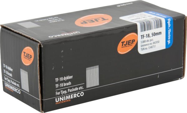 TJEP apdailinės vinutės 18G 1,2 × 50 mm, cinkuotos – 5000 vnt.