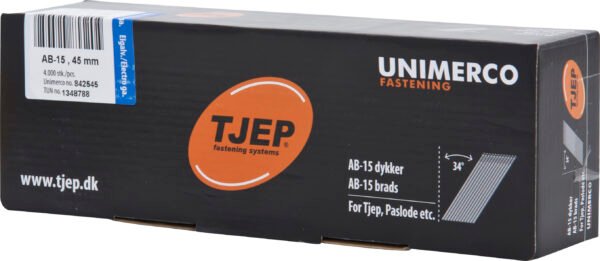 TJEP 34° apdailinės vinys 15G 1,8 × 45 mm, cinkuotos – 4000 vnt.