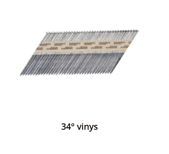 34° juostinės vinys